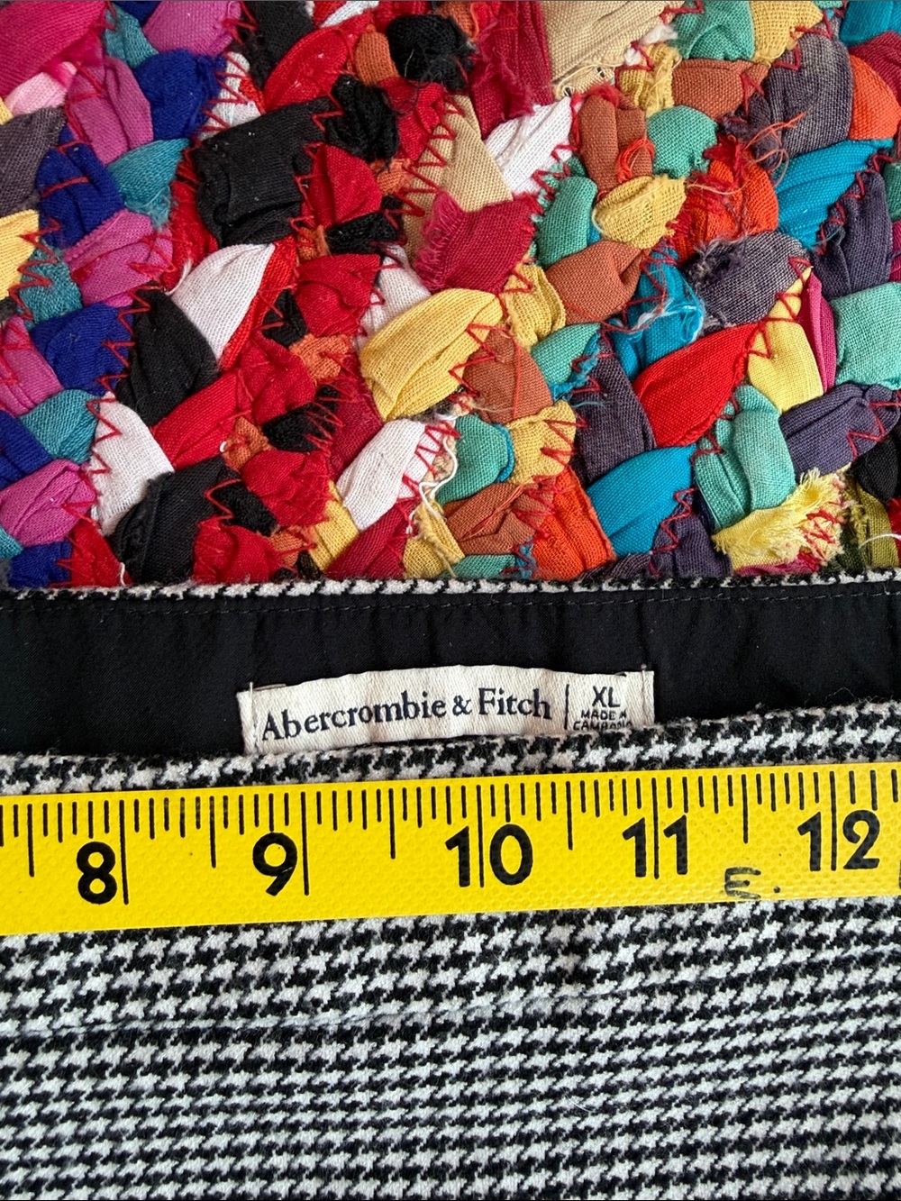 Abercrombie & Fitch Black and White Micro Houndstooth Mini Skort - Picture 2 of 6